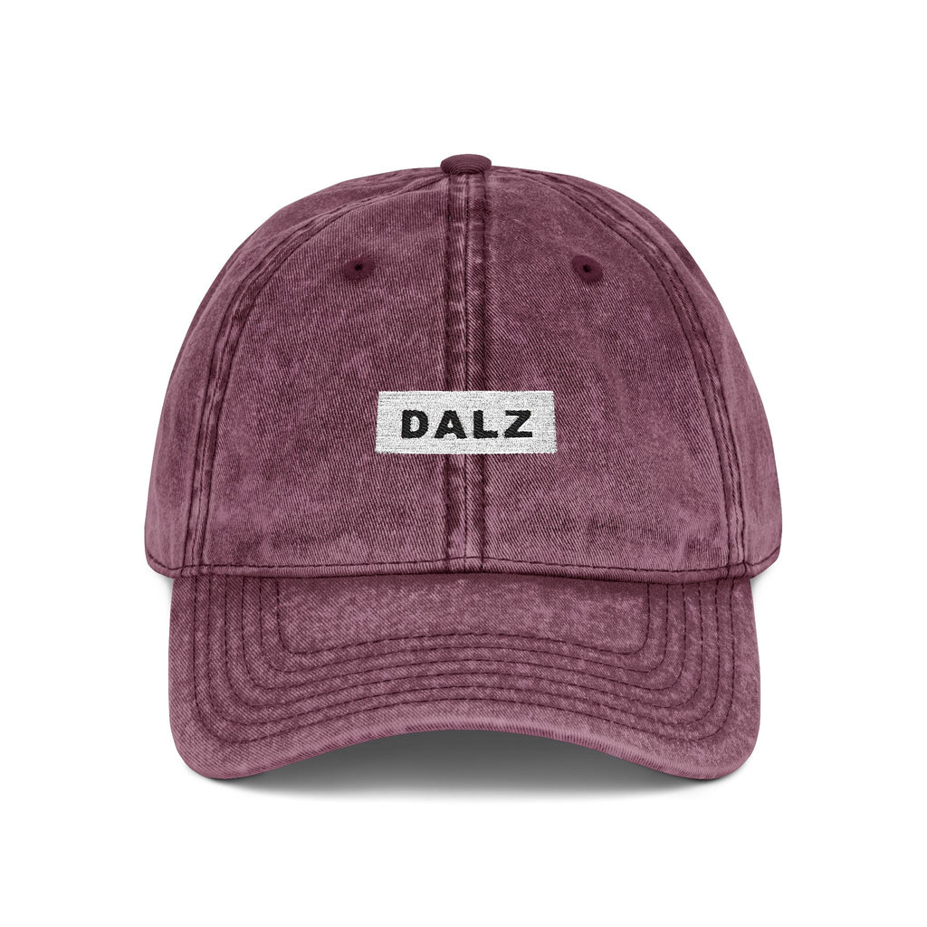 Vintage Embroidered Cap — 'DALZ' Washed Cotton Baseball Hat