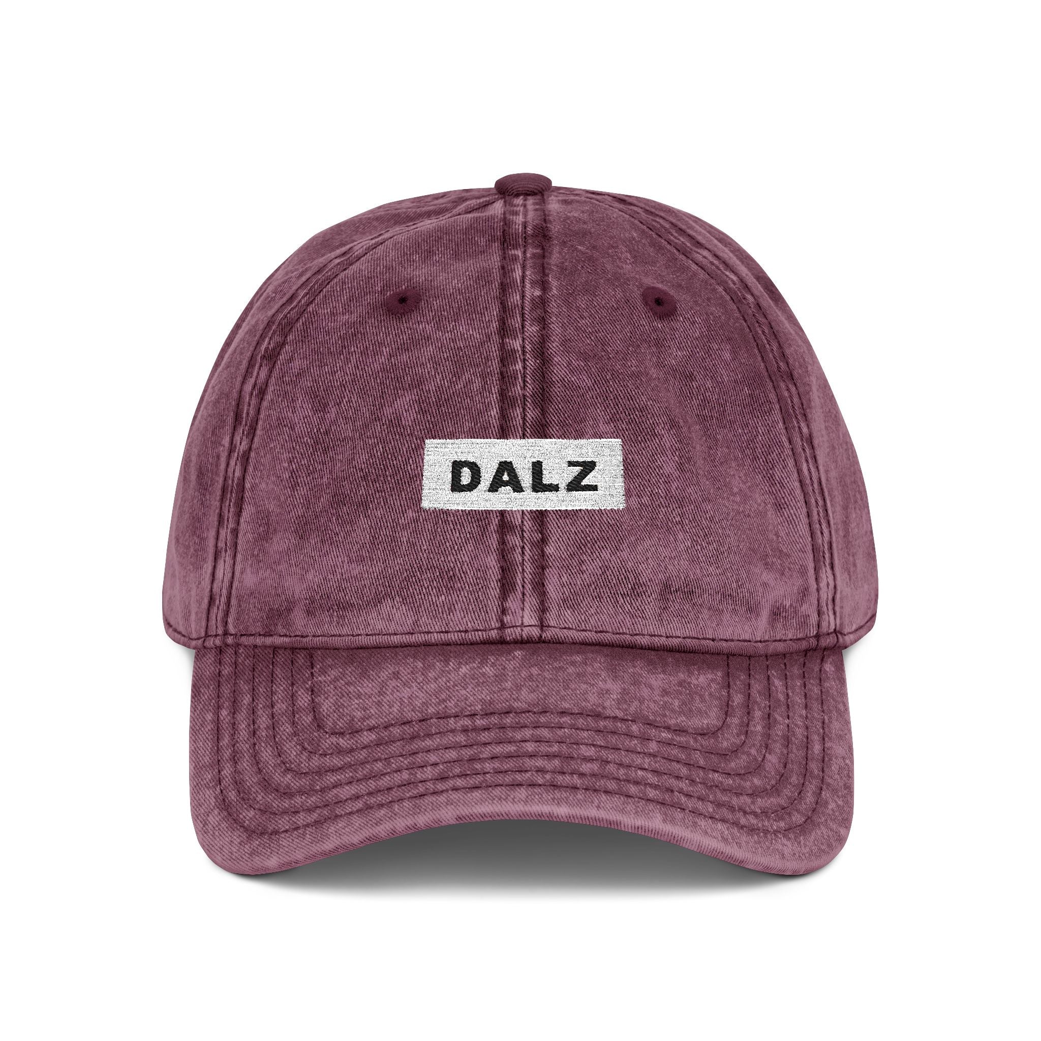 Vintage Embroidered Cap — 'DALZ' Washed Cotton Baseball Hat