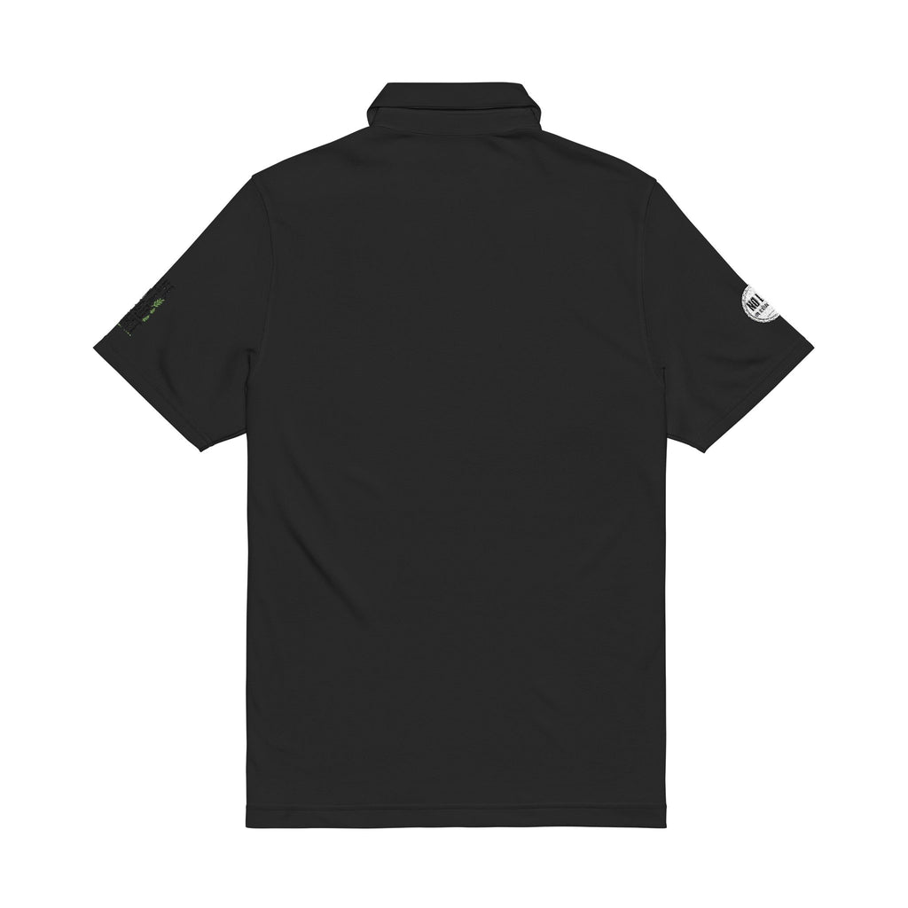 Embroidered White Men's Polo — 'BAZ' Chest Logo, Sleeve Emblems