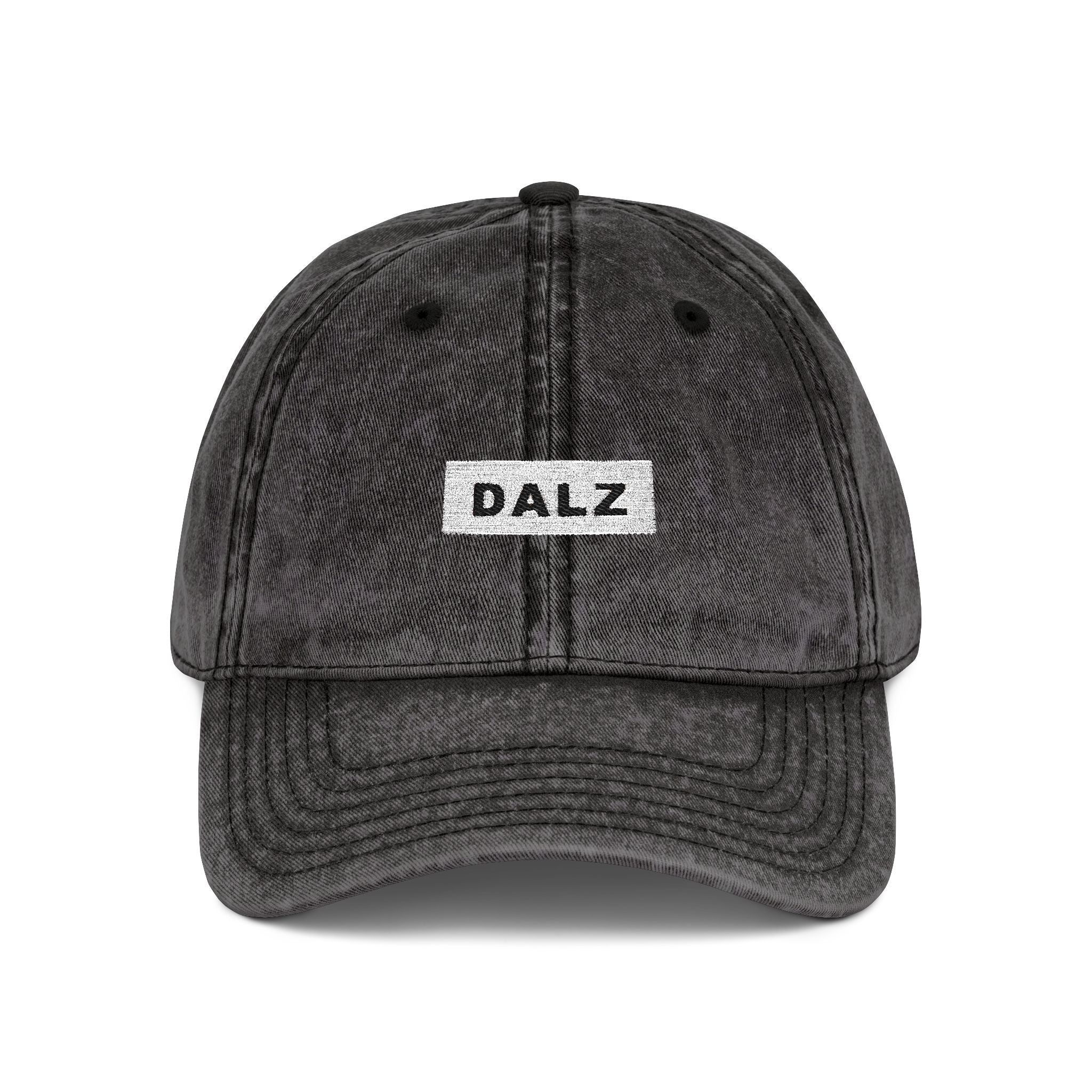 Vintage Embroidered Cap — 'DALZ' Washed Cotton Baseball Hat