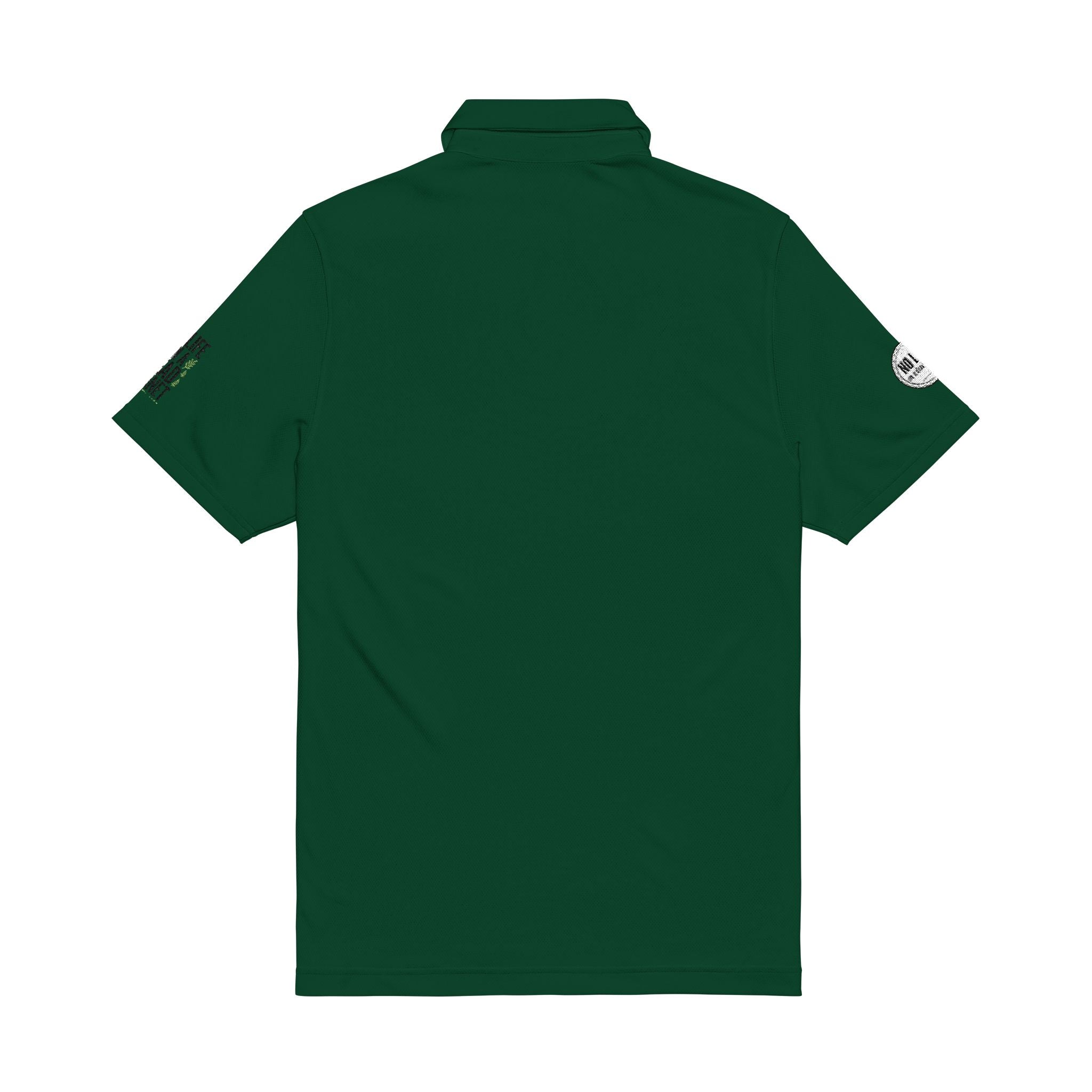 Embroidered White Men's Polo — 'BAZ' Chest Logo, Sleeve Emblems
