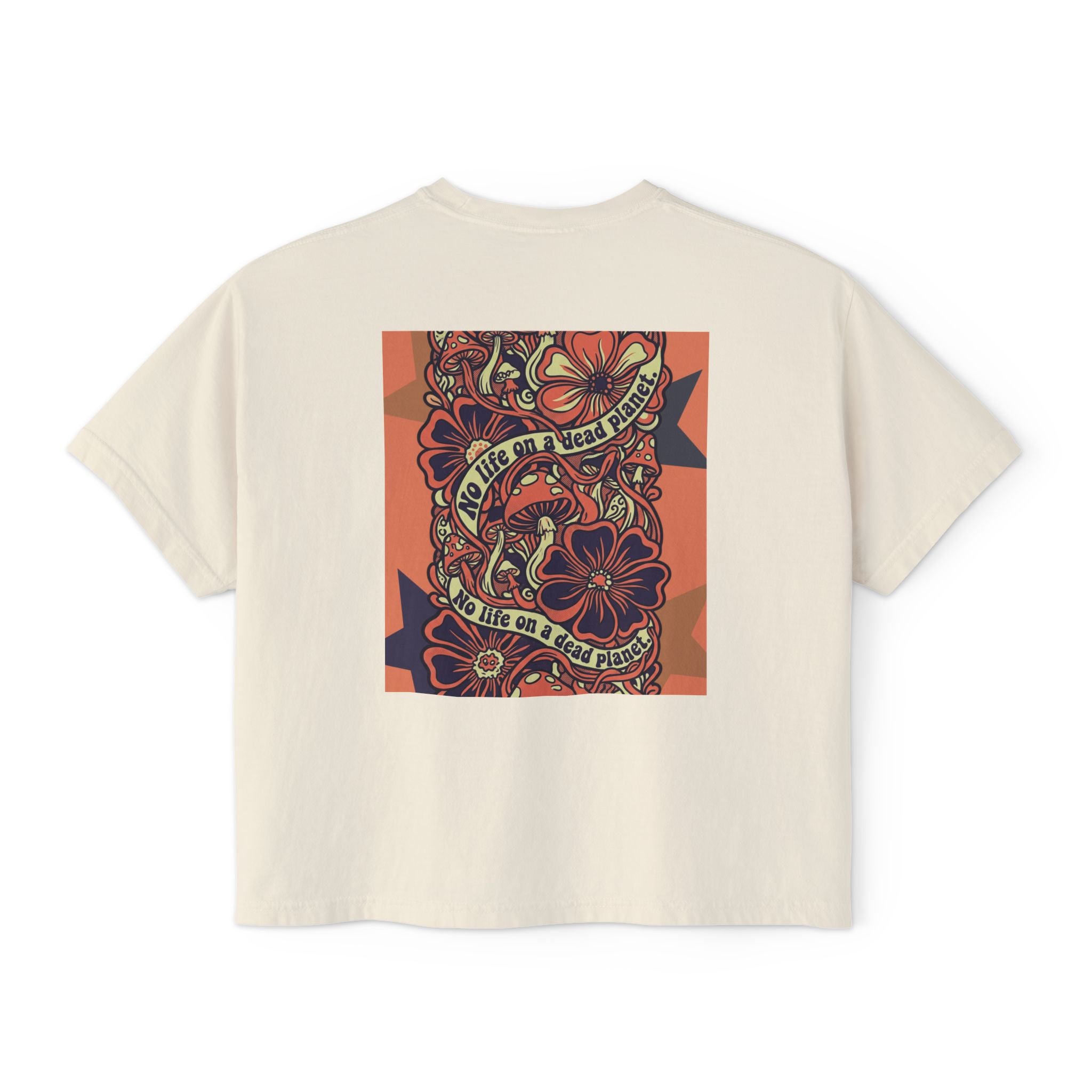 Women's Boxy Tee — Retro Skull & Floral Graphic "No Lies" Crop T-Shirt