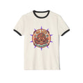 Skull & Flowers Ringer T-Shirt — “No Life on Mars” Retro Graphic Tee
