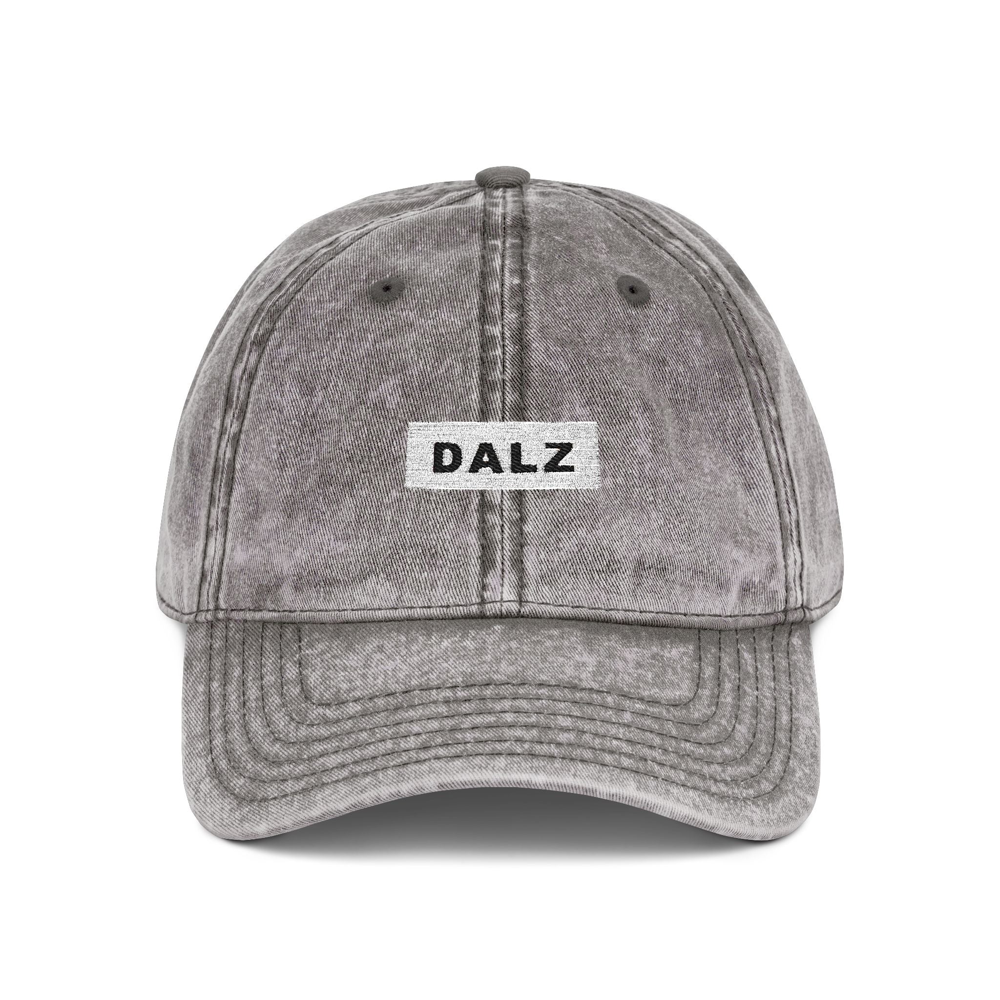 Vintage Embroidered Cap — 'DALZ' Washed Cotton Baseball Hat