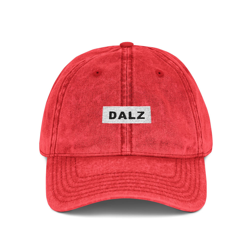 Vintage Embroidered Cap — 'DALZ' Washed Cotton Baseball Hat