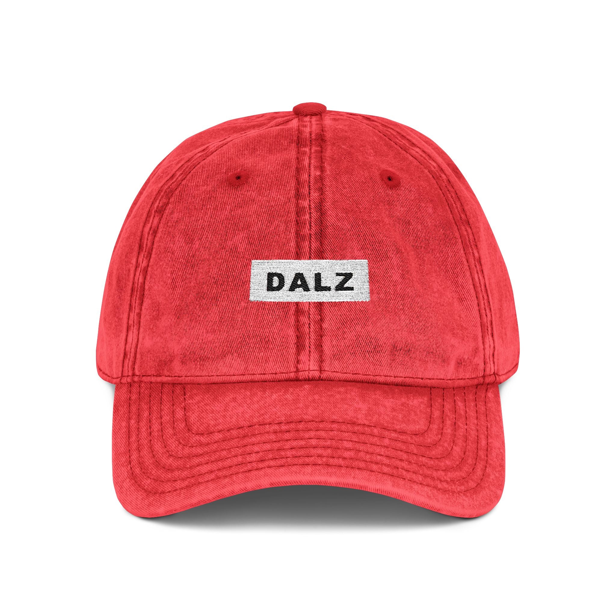 Vintage Embroidered Cap — 'DALZ' Washed Cotton Baseball Hat