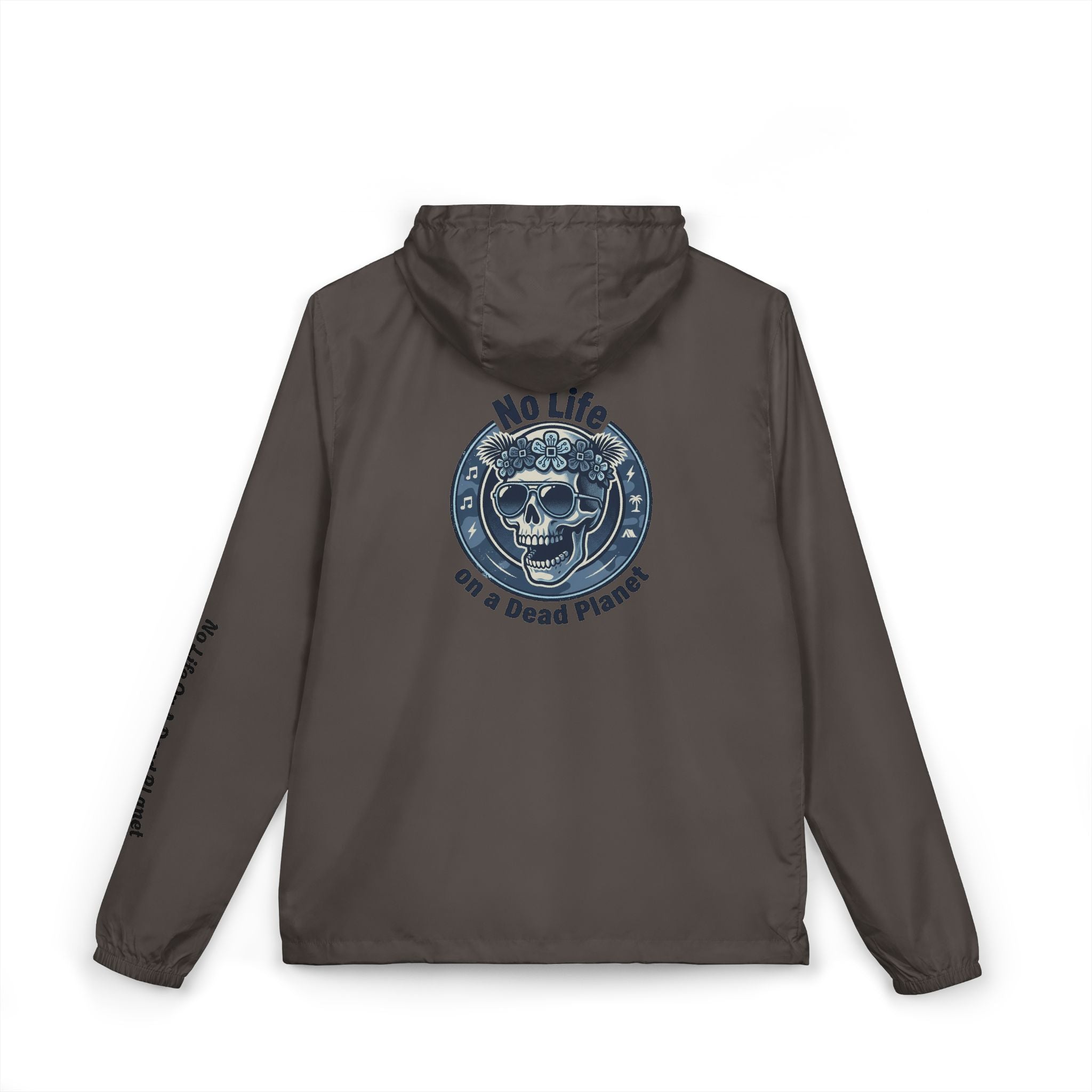 Exo-Layer  Jacket — 'No Life' Skull Patch Streetwear Full-Zip Windbreaker