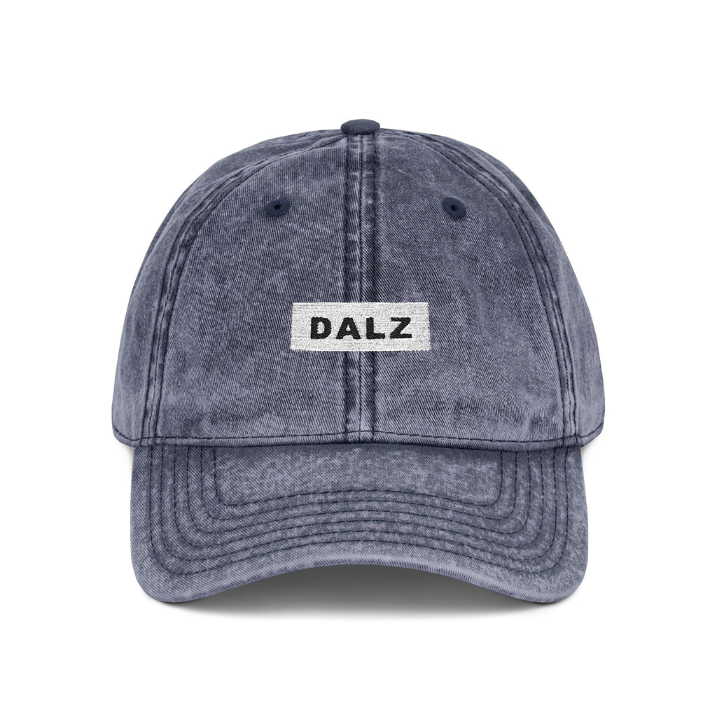 Vintage Embroidered Cap — 'DALZ' Washed Cotton Baseball Hat