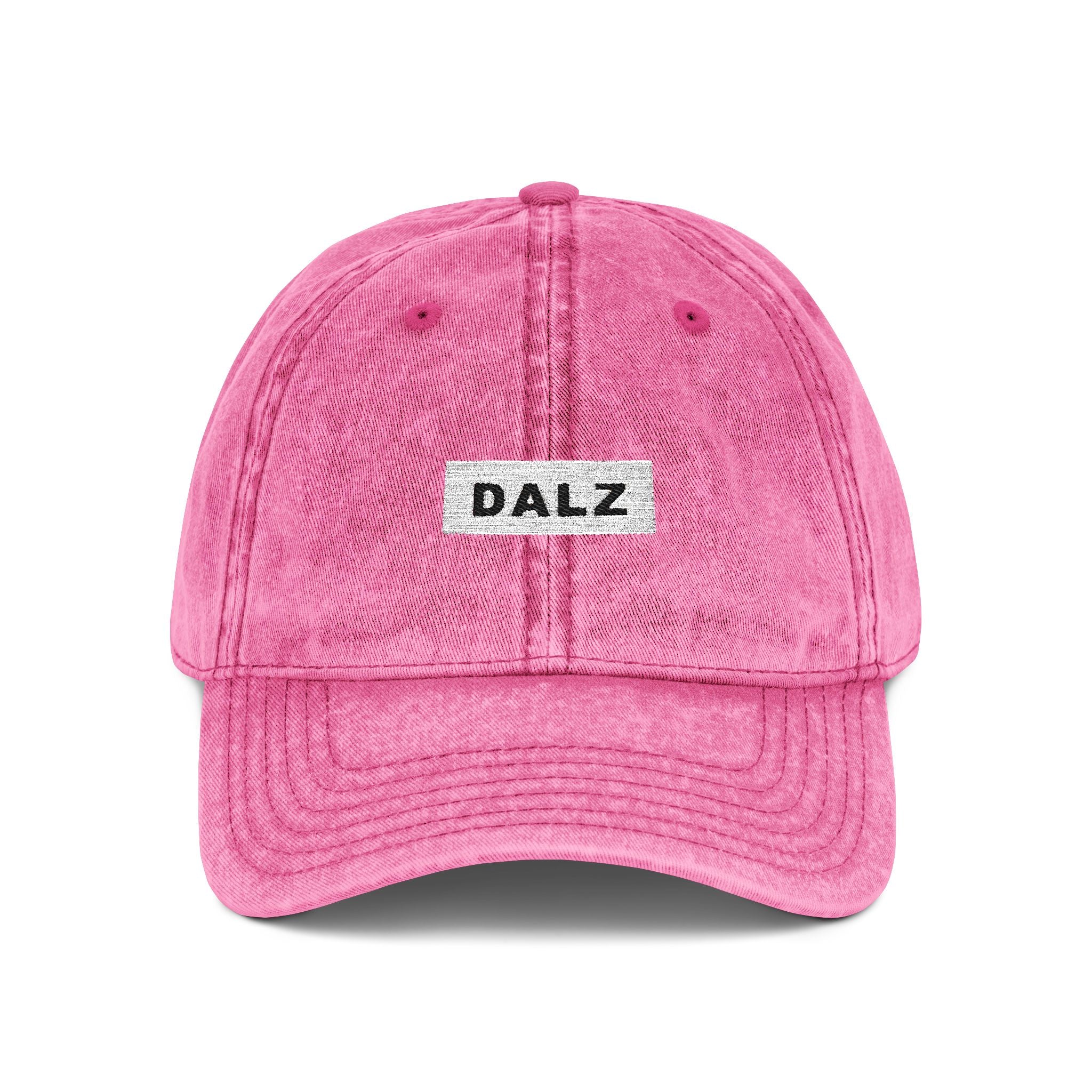 Vintage Embroidered Cap — 'DALZ' Washed Cotton Baseball Hat