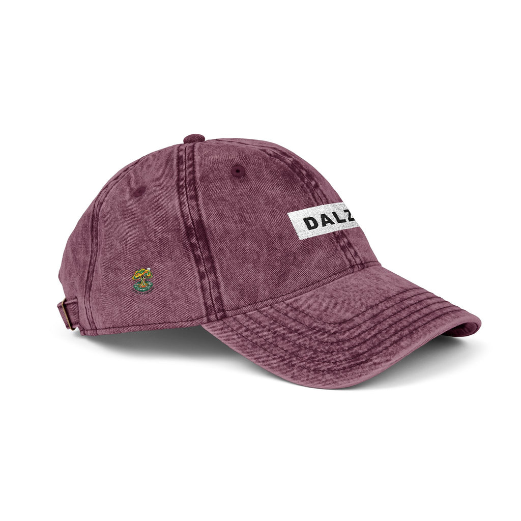 Vintage Embroidered Cap — 'DALZ' Washed Cotton Baseball Hat