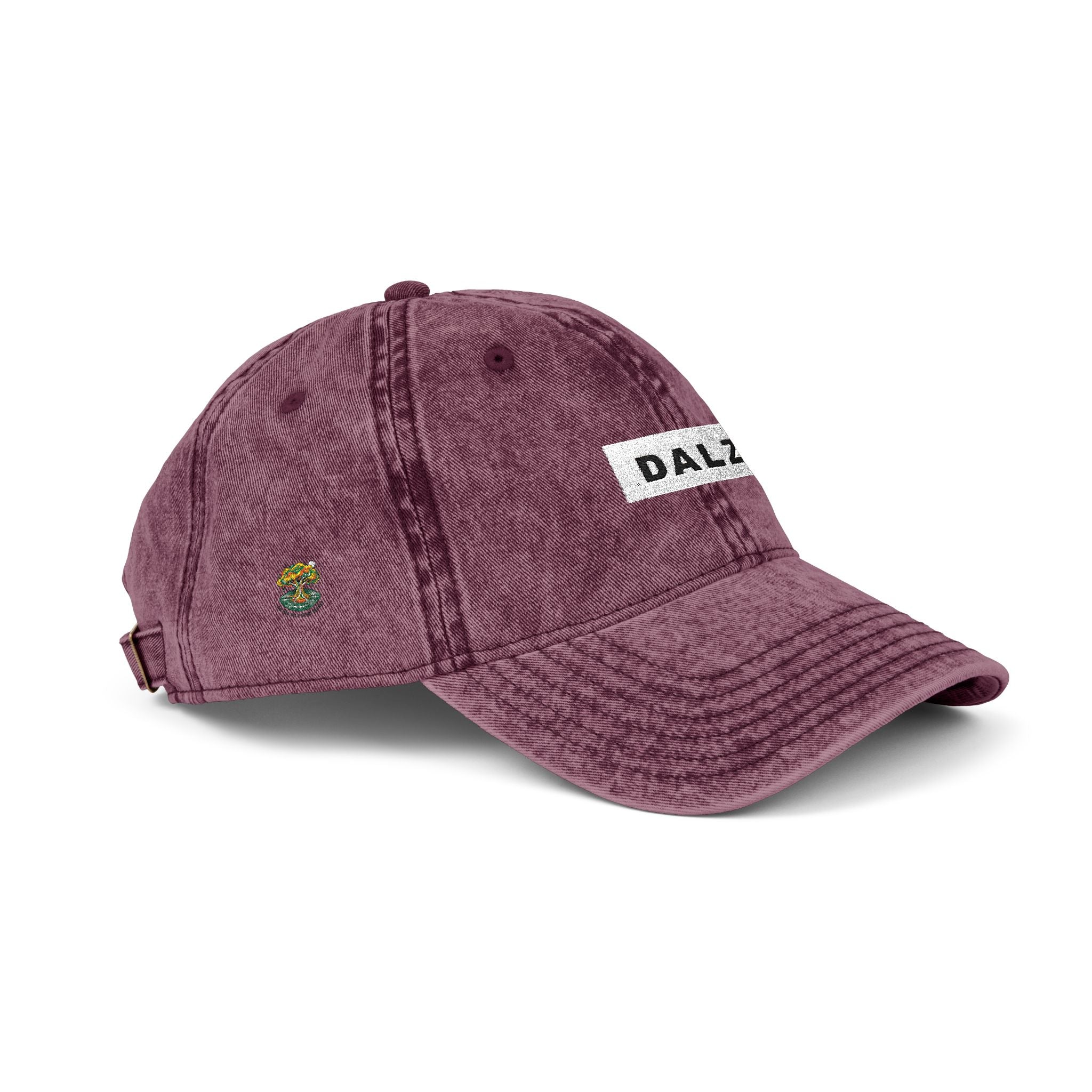 Vintage Embroidered Cap — 'DALZ' Washed Cotton Baseball Hat