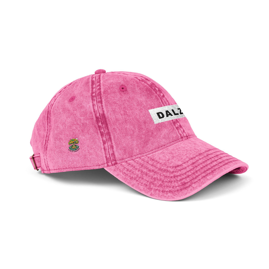 Vintage Embroidered Cap — 'DALZ' Washed Cotton Baseball Hat