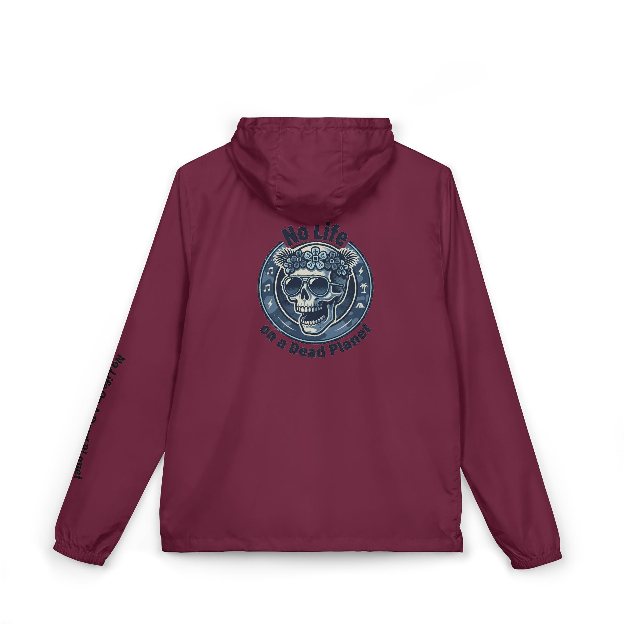 Exo-Layer  Jacket — 'No Life' Skull Patch Streetwear Full-Zip Windbreaker