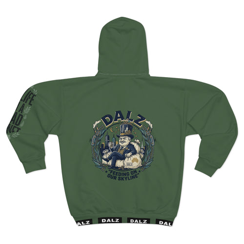 DALZ Graphic Zip Hoodie — 'Feeding on Our Skyline' Urban Streetwear