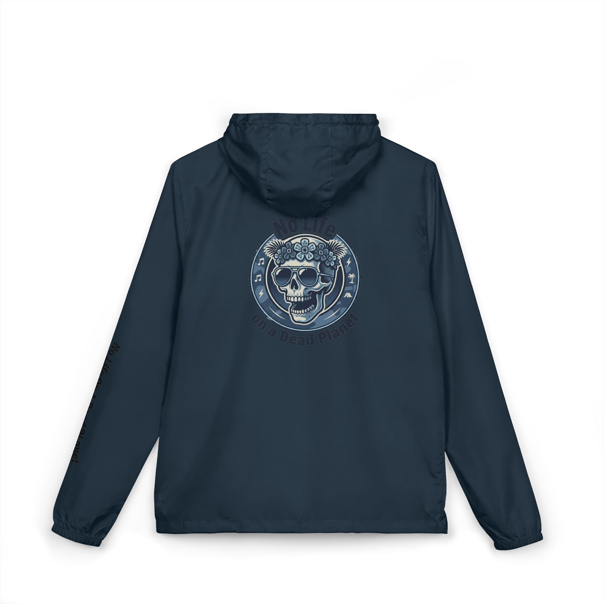 Exo-Layer  Jacket — 'No Life' Skull Patch Streetwear Full-Zip Windbreaker