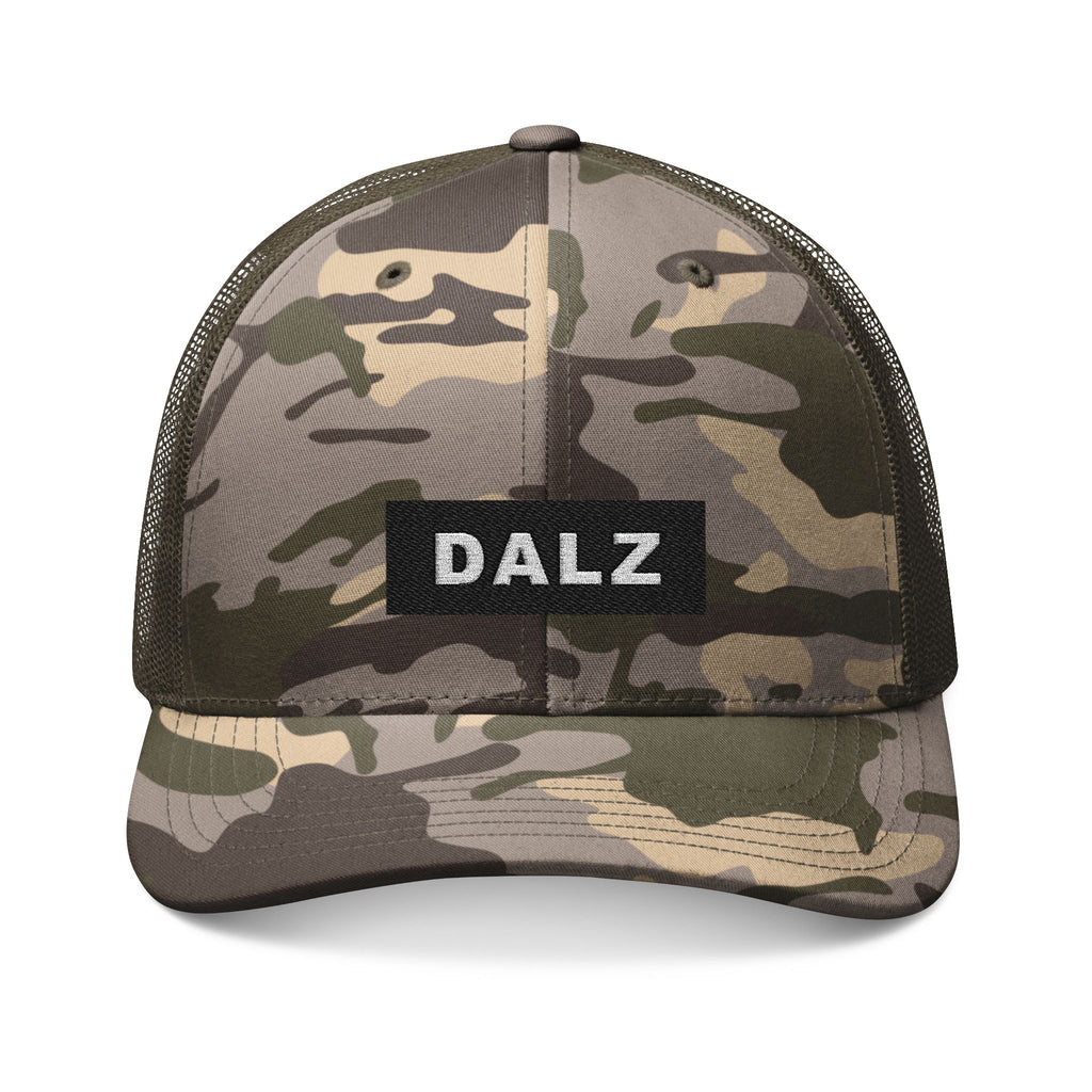 DALZ Embroidered Camo Hat — Adjustable Mesh Back Cap